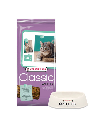 VERSELE-LAGA Krmivo pre mačky Classic cat variety 10 kg + plastová miska pre mačky ZADARMO