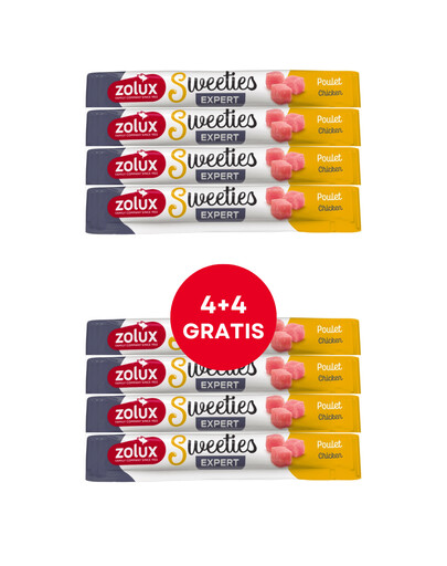 ZOLUX Krémová mačacia pochúťka SWEETIES s kuracím mäsom 8 x 14g (4+4 GRATIS)