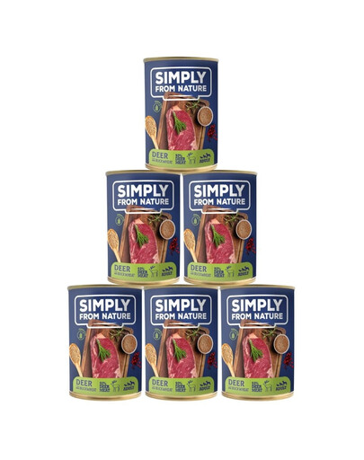 SIMPLY FROM NATURE konzerva pre psov Jelenie mäso s pohánkou 6x400g