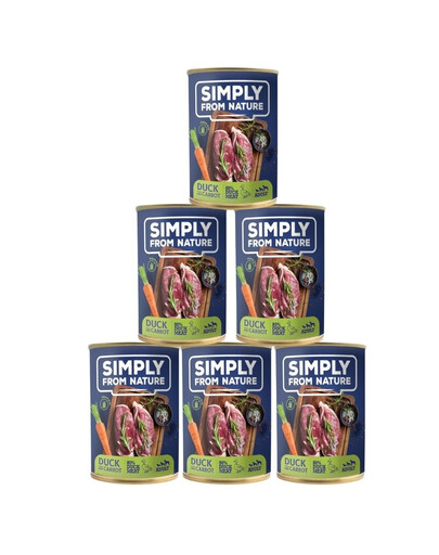 SIMPLY FROM NATURE Konzerva pre psov kačica s mrkvou 6 x 400 g
