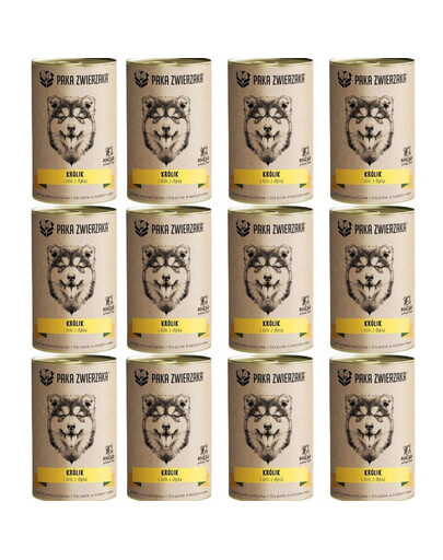 PAKA ZWIERZAKA 12x400g Krmivo s králikom, diviakom a tekvicou