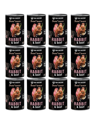 PAKA ZWIERZAKA Seventh Heaven 12×400g Králik a hovädzie