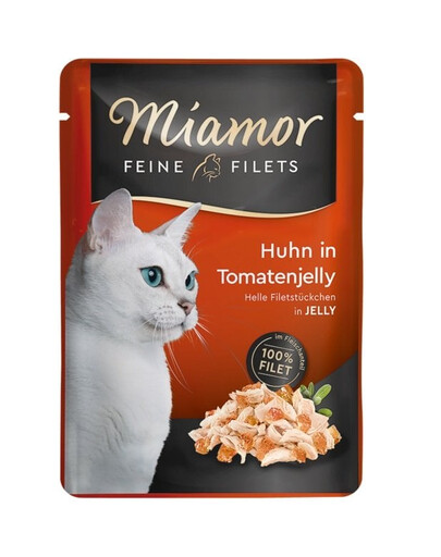 MIAMOR Feline Filets Chicken 24×100g Kuracie mäso s paradajkami v želé