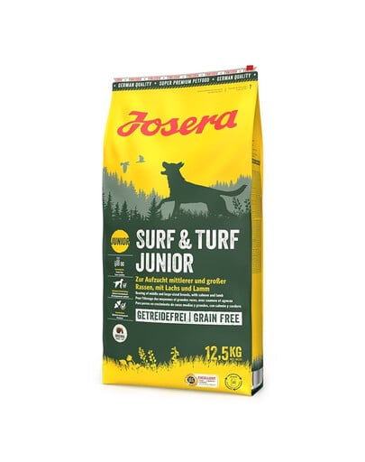 JOSERA Surf Turf Junior 12,5 kg bezobilninové krmivo s lososom a jahňacím mäsom pre šteniatka