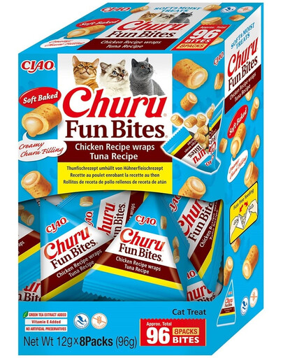 INABA Fun Bites Chicken with Tuna 8x12g kuracie a tuniakové wrapy pre mačky