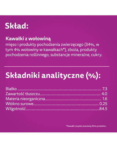 WHISKAS Adult 85g vrecúško krmiva pre dospelé mačky v hovädzej omáčke