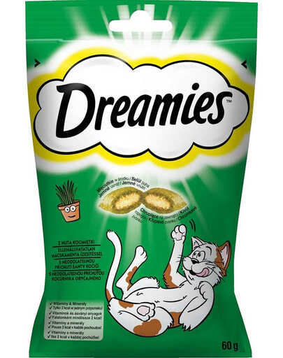 DREAMIES 60 g mačacia pochúťka s nádychom kocúrnika