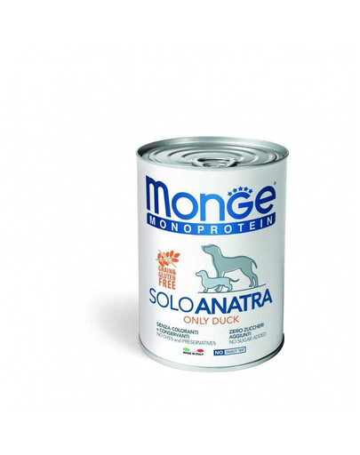 MONGE Monoprotein Solo Dog Konzerva s kačacím mäsom 400 g