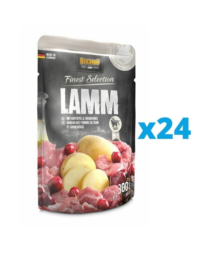 BELCANDO Finest Selection s jahňacím, zemiakmi a brusnicami 24x300 g