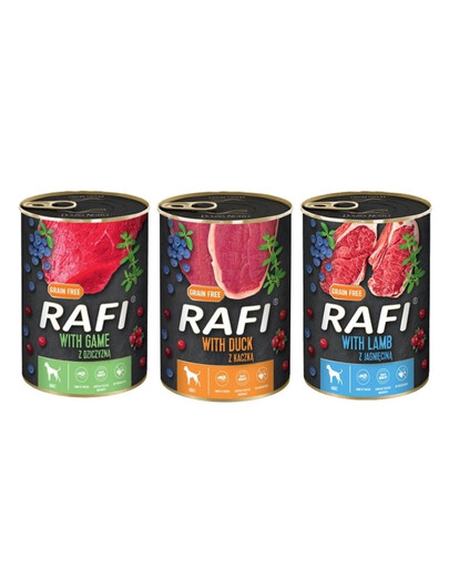 DOLINA NOTECI RAFI Konzerva pre psa Mix príchutí 36 x 400 g
