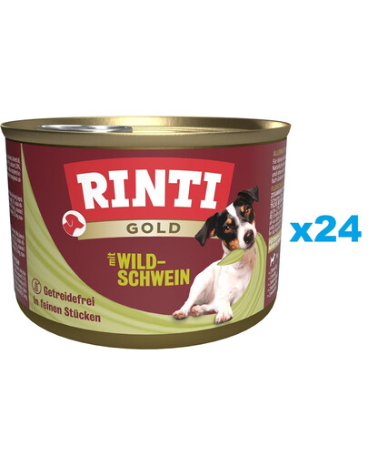 RINTI Gold Wild Boar Mini 24×185g Diviačie mäso pre psy malých plemien
