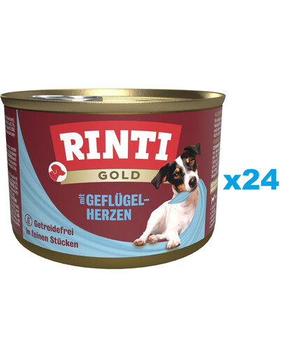 RINTI Gold Poultry hearts Mini Serca drobiowe dla psów ras małych 24x185 g