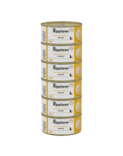 APPLAWS Cat Adult Mousse Chicken pena s kuracím mäsom 6x70g