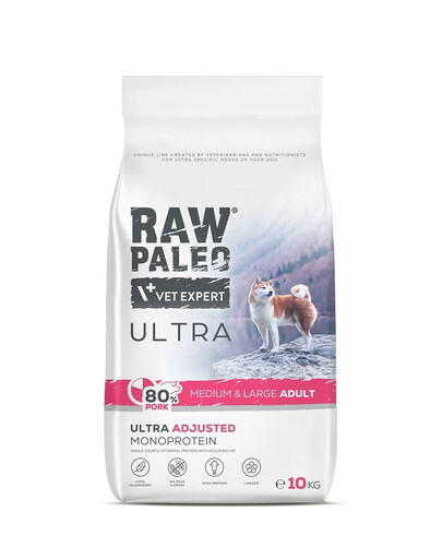 RAW PALEO Ultra Pork Medium&Large Adult 10kg pre dospelé psy stredných a veľkých plemien bravčové mäso