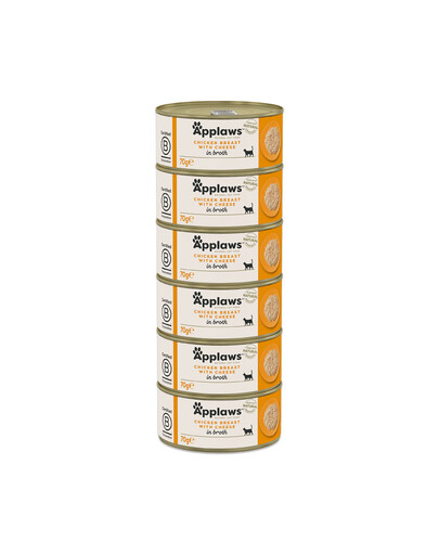 APPLAWS Cat Adult Chicken Breast with Cheese in Broth pierś z kurczaka z serem w bulionie 6x70 g
