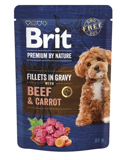 BRIT Premium By Nature Dog Fillets in Gravy s hovädzinou a mrkvou 24x85g