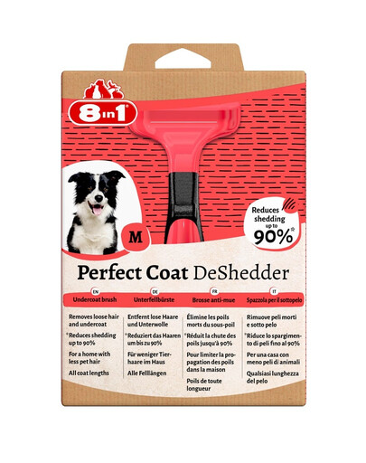 8IN1 Perfect Coat DeShedder Dog M Nástroj na odstraňovanie podsrsti pre psov