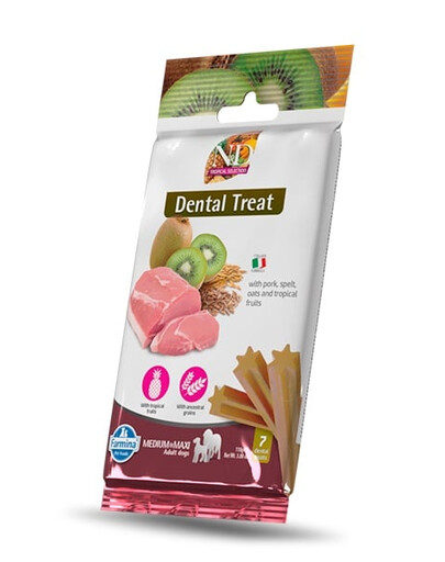 FARMINA N&D Tropical Selection Dental Treat Pork Medium/Maxi 100 g (7 ks) Dentálna maškrta pre stredné a veľké psy