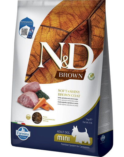 FARMINA N&D 5 kg Krmivo pre psov s jahňacinou, mrkvou a spirulinou