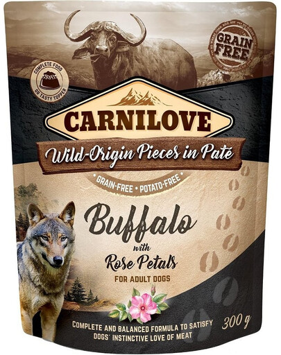Dog Paté Buffalo with Rose Petals 12 x 300g Bawół z płatkami róży