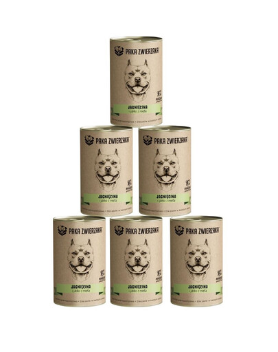 PAKA ZWIERZAKA 6x400g Jahňacie, jablko a mäta