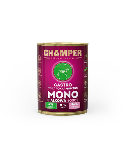 CHAMPER Gastro 400g Monoproteínové krmivo pre psov s lososom
