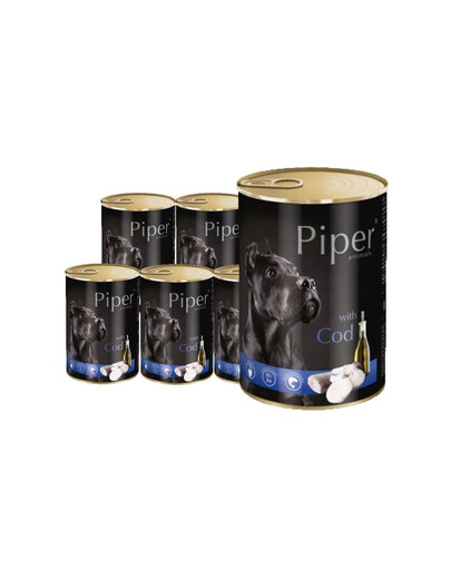 DOLINA NOTECI PIPER z dorszem mokra karma dla dorosłych psów 12x800 g