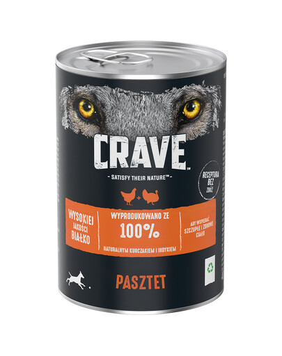 CRAVE Paštéta s kuracím a morčacím mäsom pre mačky 400g