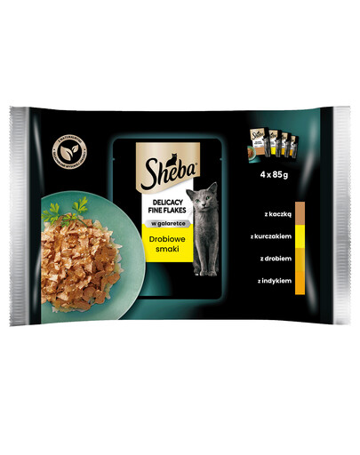 SHEBA Delicacy in Jelly vrecko hydinovej príchute v želé 4x85g 3+1 ZADARMO