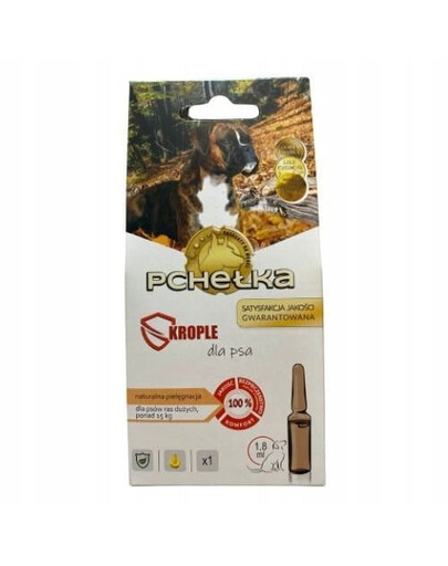 PCHEŁKA Kvapky proti kliešťom a blchám pre psov 15kg 1,8 ml