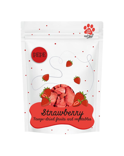 PAKA ZWIERZAKA PEPE Freeze-dried 20g lyofilizované jahody pre psa