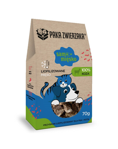 PAKA ZWIERZAKA 70g Lyofilizované kozie mäso pre psa a mačku