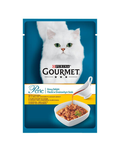 Perle Gravy kurczak 24x85 g mokra karma dla kotów