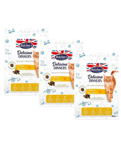 BUTCHER'S Functional Cat Sensitive pre citlivé mačky s kuracím mäsom 3x800 g