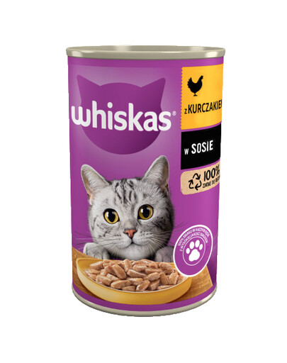 WHISKAS Adult Mix 12x400 g Konzerva s kuracím a hovädzím mäsom