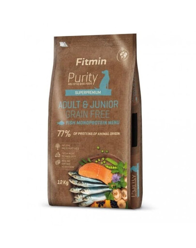 FITMIN 12 kg Bezobilné krmivo s rybou pre psov