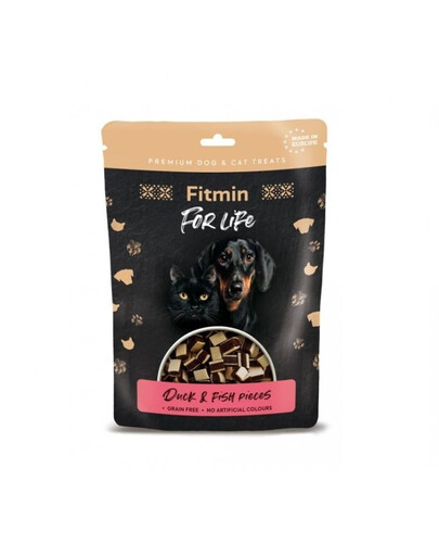 FITMIN For Life Duck and Fish Pieces  70 g Kúsky kačice a ryby pre psov a mačky