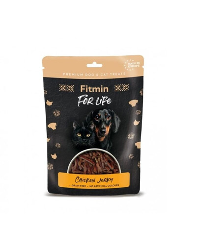FITMIN For Life Chicken Jerky 70 g Sušené kuracie mäso pre psov a mačky