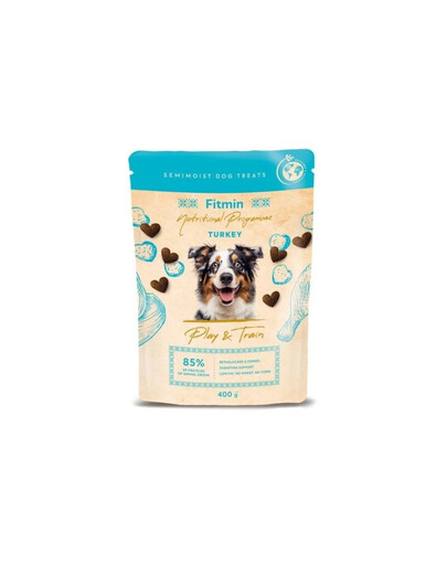 FITMIN NP Play and Train Turkey 400g Tréningová maškrta z morčacieho mäsa