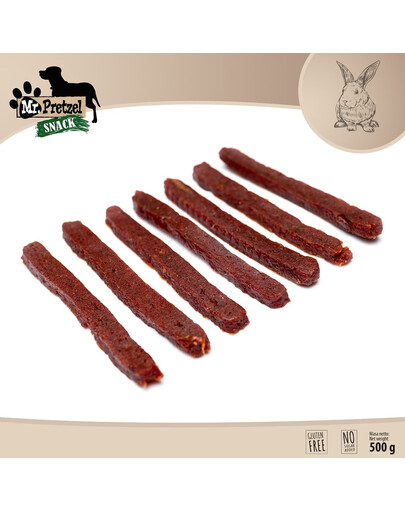 MR. PRETZEL Pásky z králika 500 g pamlsek pro psa