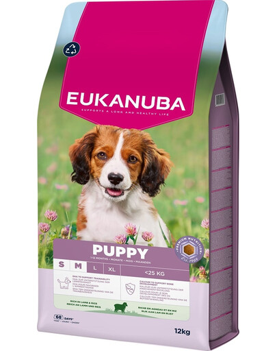 EUKANUBA Puppy Small Medium Breeds Lamb Rice 12 kg Suché krmivo pre šteniatka malých a stredných plemien bohaté na jahňacinu a ryžu