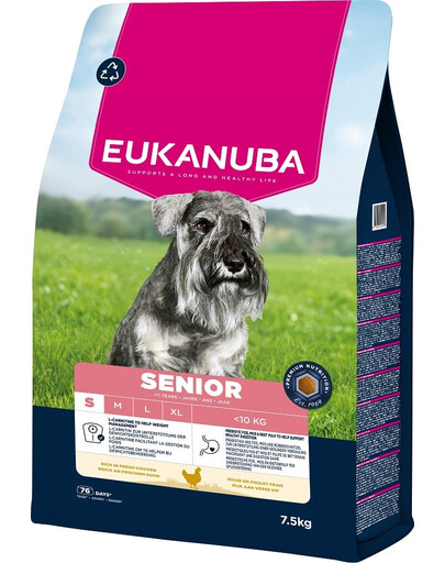 EUKANUBA Senior Small Breeds Chicken 7,5 kg Krmivo pre starších psov malých plemien bohaté na čerstvé kurča