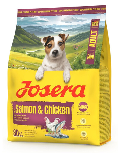 JOSERA Mini Adult Salmon and Chicken 900g Bezglutenové krmivo s lososom a kuracím mäsom pre psov