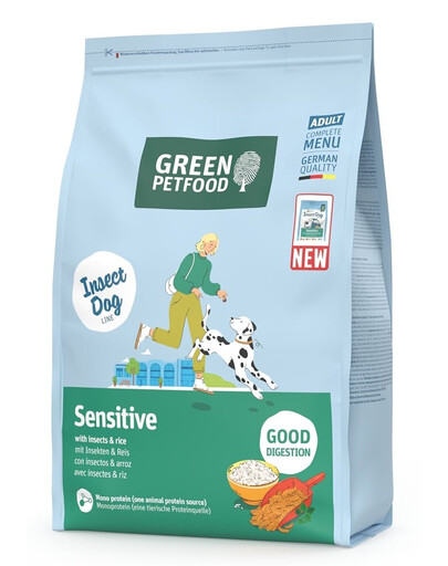 GREEN PETFOOD InsectDog Sensitive 3kg pre citlivé psy s hmyzom a ryžou
