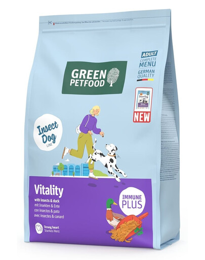 GREEN PETFOOD InsectDog with Duck Vitality 3kg s bielkovinami hmyzu a kačicou pre dospelých psov