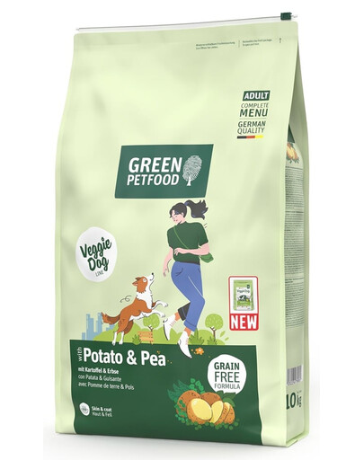 GREEN PETFOOD VeggieDog with Potato and Pea 10kg vegetariánska krmiva so zemiakmi a hráškom pre psov