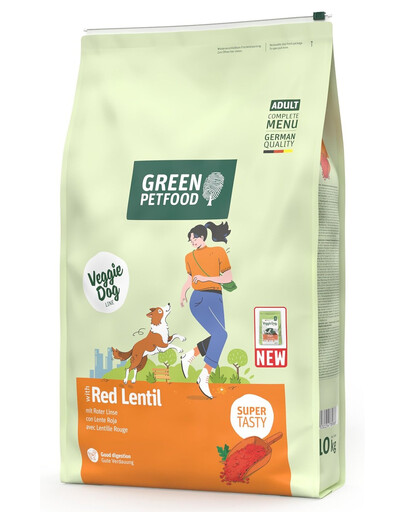 GREEN PETFOOD VeggieDog with Red Lentil 10kg vegetariánske krmivo s červenou šošovicou pre psov