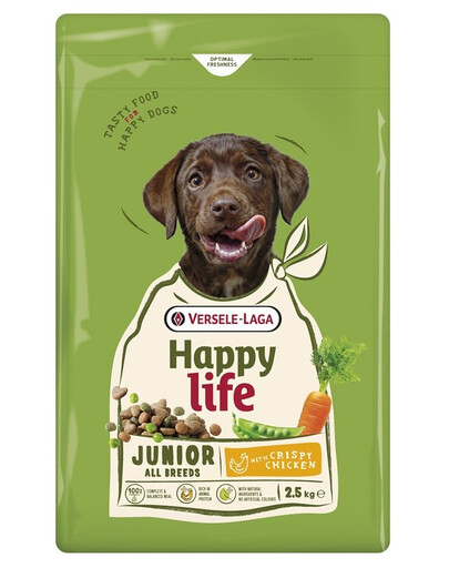 VERSELE-LAGA Happy Life Junior with Chicken 2,5kg krmivo pre šteniatka a mladých psov s hydinou
