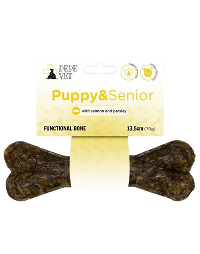 PAKA ZWIERZAKA PEPE Vet Funkčná kosť Puppy&Senior 13,5 cm (70g) pre šteniatka a seniorov