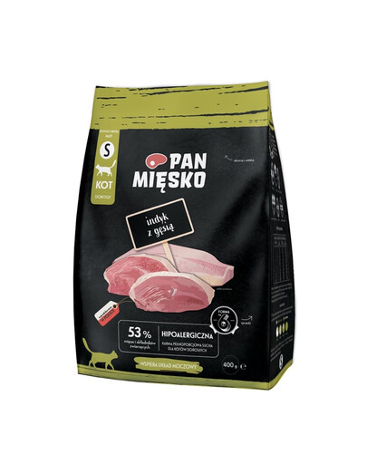 PAN MIĘSKO Morčacie s husou pre mačky chrumkavé S 400 g